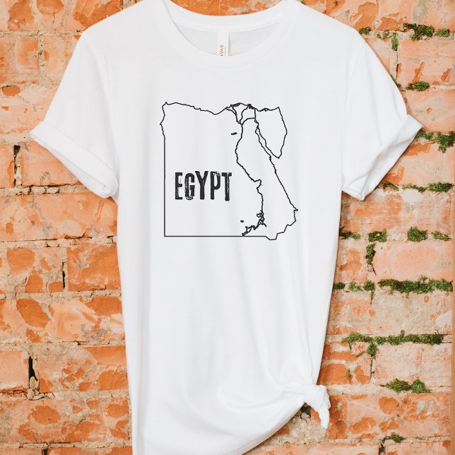 Egypt Country Map Egyptian National Border Line  T-Shirt (Creator Uploaded)