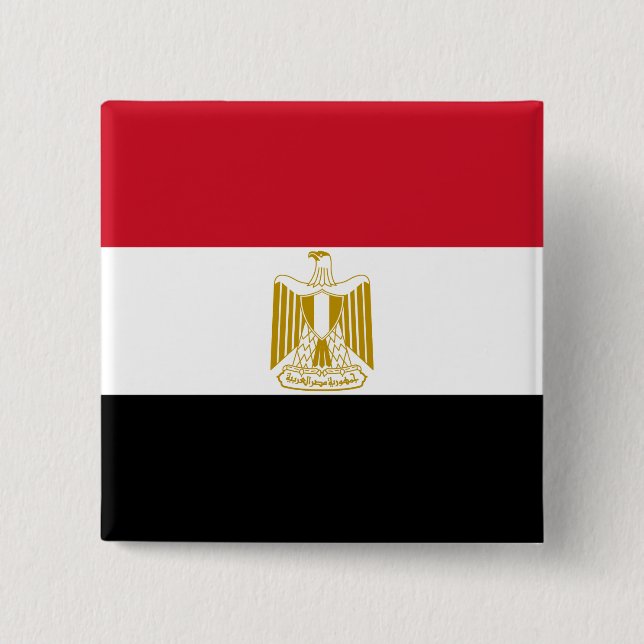 Egypt (Egyptian) Flag 15 Cm Square Badge (Front)
