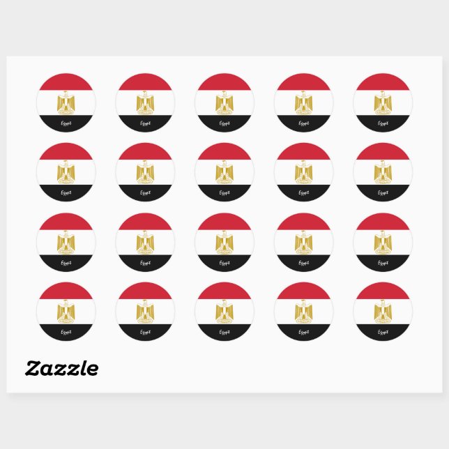 Egypt & Egyptian flag patriots, holiday /sports Classic Round Sticker (Sheet)