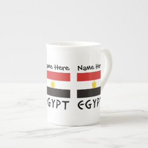 Egypt Egyptian Flag Personalised Name Bone China Mug