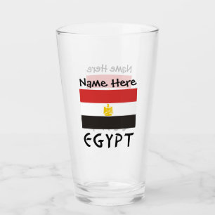 Egypt Egyptian Flag Personalised Name  Glass