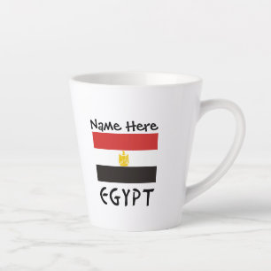 Egypt Egyptian Flag Personalised Name Latte Mug