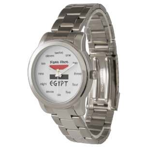Egypt Egyptian Flag Personalised Name  Watch
