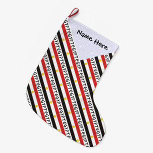 Egypt Egyptian Flag Tiled Personalised Name Large Christmas Stocking
