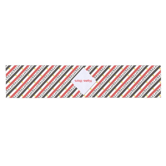 Egypt Egyptian Flag Tiled Red Personalised  Short  Short Table Runner (Horizontal)