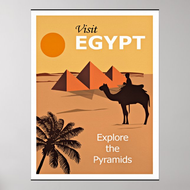 Egypt, Explore the Pyramids, vintage travel poster (Front)