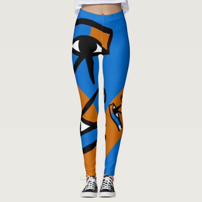 Egypt Eye of Horus | Modern Cool Hieroglyphics Leggings (Front)