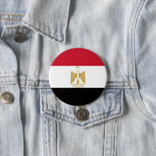 Egypt flag 7.5 cm round badge
