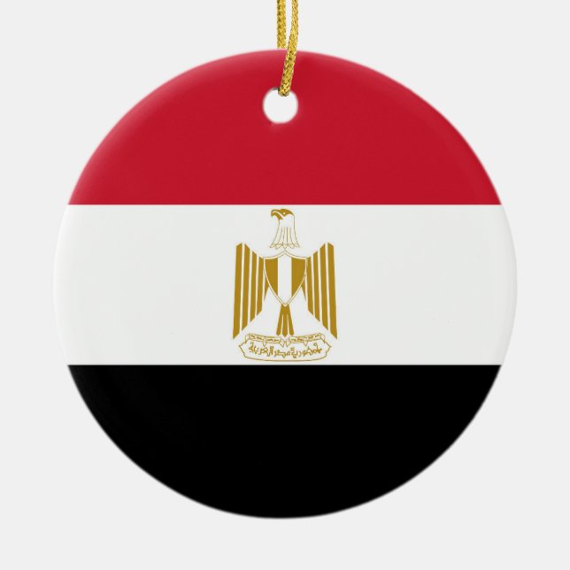 Egypt flag ceramic tree decoration (Front)