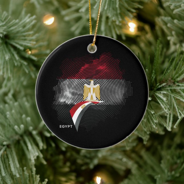 Egypt flag ceramic tree decoration (Tree)
