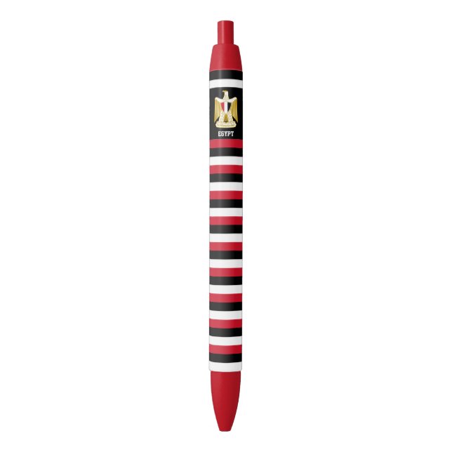 Egypt Flag Cute Patriotic Black Ink Pen (Front Vertical)