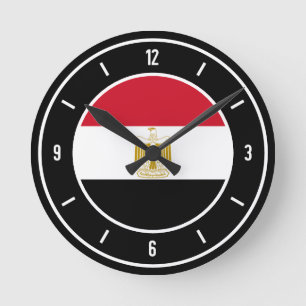 Egypt Flag Elegant Round Clock