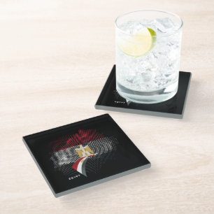 Egypt flag glass coaster