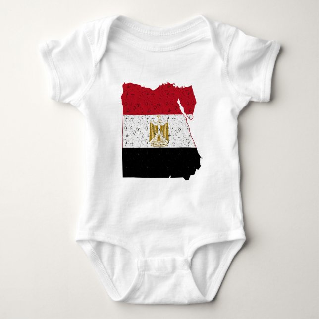 Egypt Flag Map Crackle Baby Bodysuit (Front)