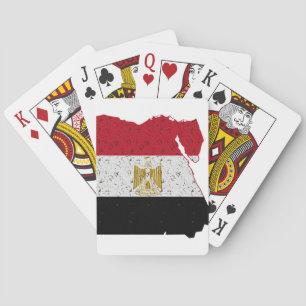 Egypt Flag Map Crackle Playing Cards