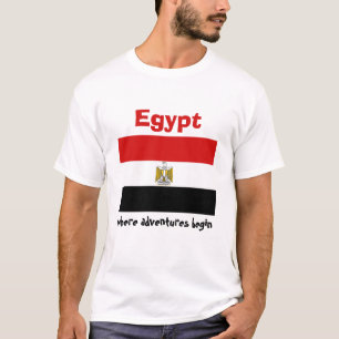 Egypt Flag + Map + Text T-Shirt