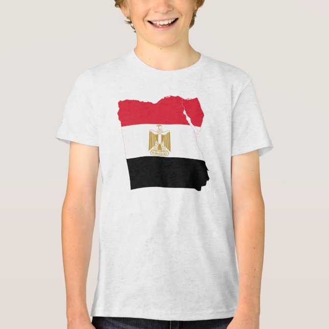 Egypt Flag Map Tri-Blend Shirt (Front)