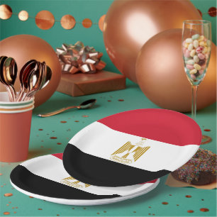 Egypt flag paper plate