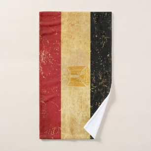 Egypt Flag Vintage Grunge Bath Towel Set