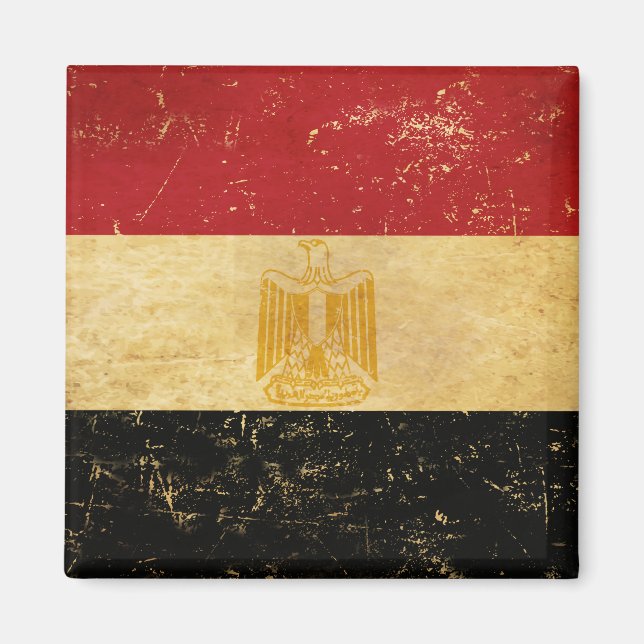 Egypt Flag Vintage Grunge Design Magnet (Front)