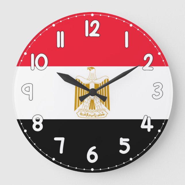 Egypt Flag Wall Clock – Patriotic Egyptian Decor (Front)