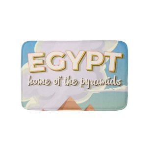 Egypt - Home of the Pyramids travel poster print Bath Mat