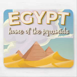 Egypt - Home of the Pyramids travel poster print Mouse Pad
