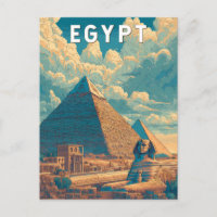 Egypt Illustration Travel Art Vintage
