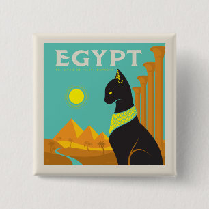 Egypt   Land of  Feline Royalty 15 Cm Square Badge