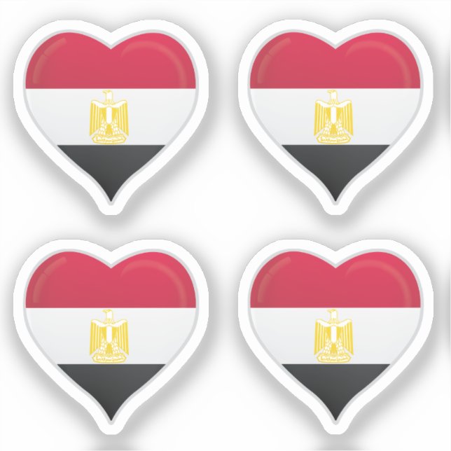 Egypt love flag pride heart sticker (Front)