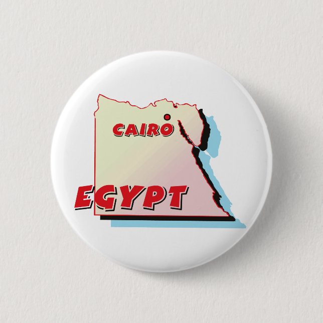 Egypt Map 6 Cm Round Badge (Front)