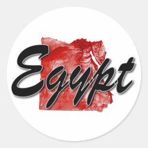 Egypt map classic round sticker