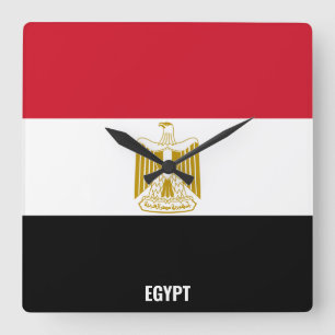Egypt National Flag Patriotic Square Wall Clock
