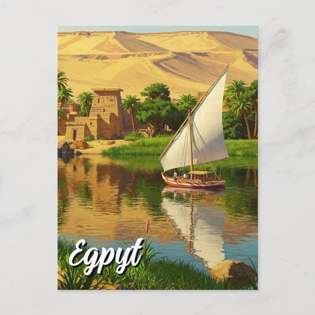 Egypt Nile Felucca Postcard (Front)