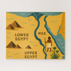 Egypt Nile Map Mystique Puzzle Blue Gold