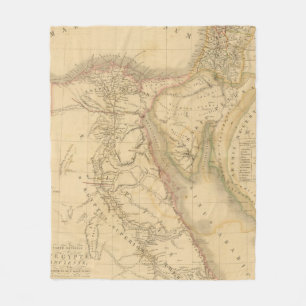 Egypt, Palestine and Arabia Map Fleece Blanket