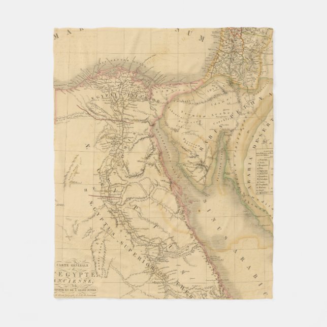 Egypt, Palestine and Arabia Map Fleece Blanket (Front)