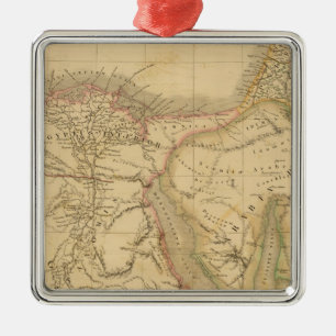 Egypt, Palestine and Arabia Map Metal Tree Decoration