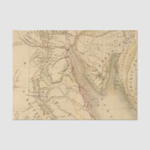 Egypt, Palestine and Arabia Map Tissue Paper