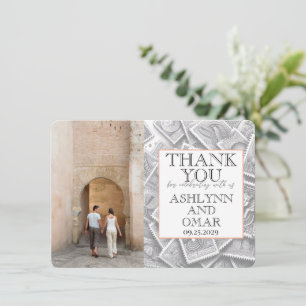 Egypt Passport Wedding Photo Thank You Card
