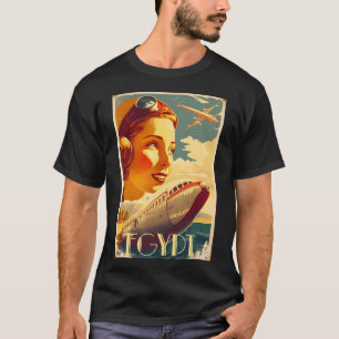 Egypt Pilot Vintage Travel Art Poster T-Shirt