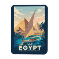 Egypt Pyramid Illustration Travel Art Vintage
