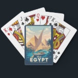 Egypt Pyramid Illustration Travel Art Vintage Playing Cards<br><div class="desc">Egypt retro vector travel design. Egypt is a timeless destination where ancient wonders meet modern culture,  offering iconic landmarks like the Pyramids of Giza,  the Sphinx,  and the temples of Luxor.</div>