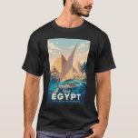 Egypt Pyramid Illustration Travel Art Vintage T-Shirt<br><div class="desc">Egypt retro vector travel design. Egypt is a timeless destination where ancient wonders meet modern culture,  offering iconic landmarks like the Pyramids of Giza,  the Sphinx,  and the temples of Luxor.</div>