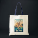 Egypt Pyramid Illustration Travel Art Vintage Tote Bag<br><div class="desc">Egypt retro vector travel design. Egypt is a timeless destination where ancient wonders meet modern culture,  offering iconic landmarks like the Pyramids of Giza,  the Sphinx,  and the temples of Luxor.</div>
