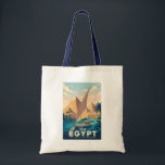 Egypt Pyramid Illustration Travel Art Vintage Tote Bag<br><div class="desc">Egypt retro vector travel design. Egypt is a timeless destination where ancient wonders meet modern culture,  offering iconic landmarks like the Pyramids of Giza,  the Sphinx,  and the temples of Luxor.</div>