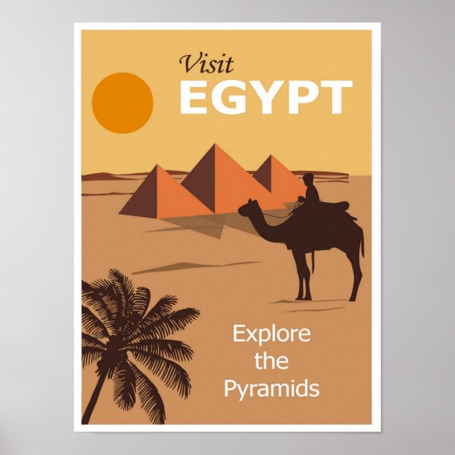Egypt Pyramids Vintage Travel Poster (Front)