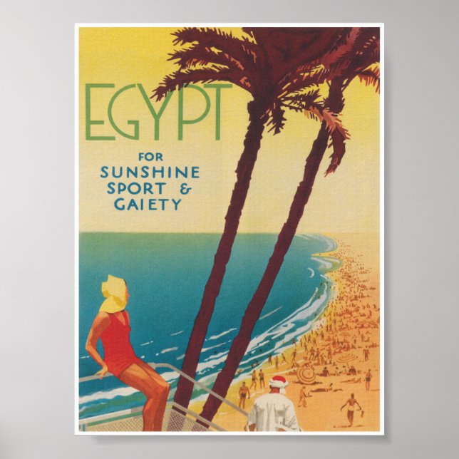 Egypt Retro Vintage Travel Poster (Front)