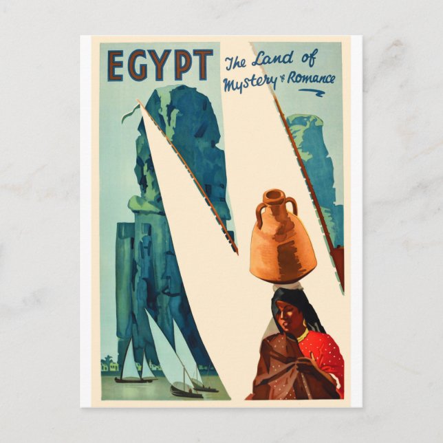 Egypt, Sailing on Nail River Postcard (Front)