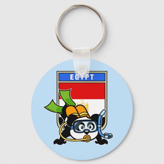 Egypt Scuba Diving Panda Key Ring (Front)